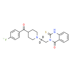 ChemSpider 2D Image | 3-[2-{4-[4-(~18~F)Fluorobenzoyl]-1-piperidinyl}(2,2-~2~H_2_)ethyl]-2-thioxo-2,3-dihydro-4(1H)-quinazolinone | C22H20D218FN3O2S
