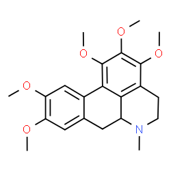 ChemSpider 2D Image | 1,2,3,9,10-Pentamethoxy-6-methyl-5,6,6a,7-tetrahydro-4H-dibenzo[de,g]quinoline | C22H27NO5