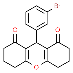 ChemSpider 2D Image | 9-(3-Bromo-phenyl)-3,4,5,6,7,9-hexahydro-2H-xanthene-1,8-dione | C19H17BrO3