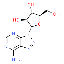 ChemSpider 2D Image | 3-(alpha-D-Arabinofuranosyl)-3H-[1,2,3]triazolo[4,5-d]pyrimidin-7-amine | C9H12N6O4