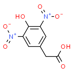 ChemSpider 2D Image | 3,5-DINITRO-4-HYDROXYPHENYLACETIC ACID | C8H6N2O7