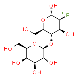 ChemSpider 2D Image | 2-Deoxy-2-(~18~F)fluoro-4-O-beta-D-galactopyranosyl-alpha-D-glucopyranose | C12H2118FO10