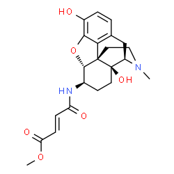 ChemSpider 2D Image | Methyl (2E)-4-{[(5alpha,6beta)-3,14-dihydroxy-17-methyl-4,5-epoxymorphinan-6-yl]amino}-4-oxo-2-butenoate | C22H26N2O6