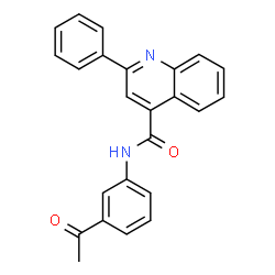 ChemSpider 2D Image | N-(3-Acetylphenyl)-2-phenyl-4-quinolinecarboxamide | C24H18N2O2