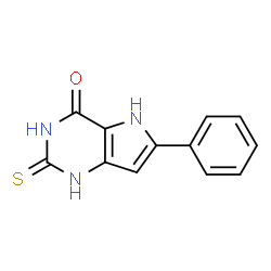 ChemSpider 2D Image | 1,2,3,5-tetrahydro-6-phenyl-2-thioxo-4H-Pyrrolo[3,2-d]pyrimidin-4-one | C12H9N3OS