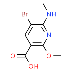 ChemSpider 2D Image | 5-Bromo-2-methoxy-6-(methylamino)nicotinic acid | C8H9BrN2O3