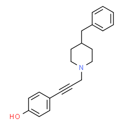 ChemSpider 2D Image | 4-(3-(4-benzylpiperidin-1-yl)prop-1-ynyl)phenol | C21H23NO