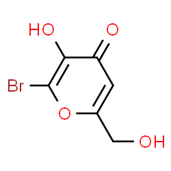 ChemSpider 2D Image | 2-Bromo-3-hydroxy-6-(hydroxymethyl)-4H-pyran-4-one | C6H5BrO4