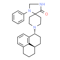 ChemSpider 2D Image | 8-[(1R,3aR)-2,3,3a,4,5,6-Hexahydro-1H-phenalen-1-yl]-1-phenyl-1,3,8-triazaspiro[4.5]decan-4-one | C26H31N3O