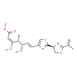 ChemSpider 2D Image | Methyl (2E,4R,5S,6E)-7-[(4'S)-2'-isopropenyl-4',5'-dihydro-2,4'-bi-1,3-thiazol-4-yl]-3,5-dimethoxy-4-methyl-2,6-heptadienoate | C20H26N2O4S2