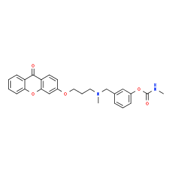 ChemSpider 2D Image | 3-[(Methyl{3-[(9-oxo-9H-xanthen-3-yl)oxy]propyl}amino)methyl]phenyl methylcarbamate | C26H26N2O5