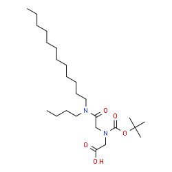 ChemSpider 2D Image | ({2-[Butyl(dodecyl)amino]-2-oxoethyl}{[(2-methyl-2-propanyl)oxy]carbonyl}amino)acetic acid | C25H48N2O5