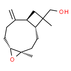 ChemSpider 2D Image | [(1R,4R,6R,10S)-4,12-Dimethyl-9-methylene-5-oxatricyclo[8.2.0.0~4,6~]dodec-12-yl]methanol | C15H24O2