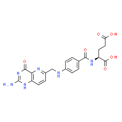 ChemSpider 2D Image | N-(4-{[(2-Amino-4-oxo-1,4-dihydropyrido[3,2-d]pyrimidin-6-yl)methyl]amino}benzoyl)-L-glutamic acid | C20H20N6O6