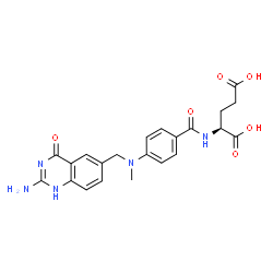 ChemSpider 2D Image | N-(4-{[(2-amino-4-hydroxyquinazolin-6-yl)methyl](methyl)amino}benzoyl)-L-glutamic acid | C22H23N5O6