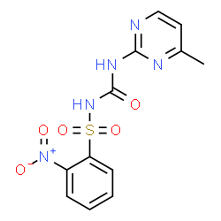 ChemSpider 2D Image | N-[(4-Methyl-2-pyrimidinyl)carbamoyl]-2-nitrobenzenesulfonamide | C12H11N5O5S