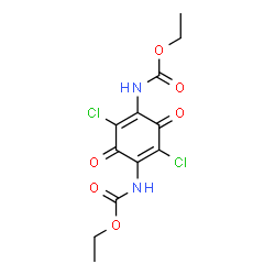ChemSpider 2D Image | Diethyl (2,5-dichloro-3,6-dioxo-1,4-cyclohexadiene-1,4-diyl)biscarbamate | C12H12Cl2N2O6