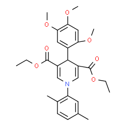 ChemSpider 2D Image | Diethyl 1-(2,5-dimethylphenyl)-4-(2,4,5-trimethoxyphenyl)-1,4-dihydro-3,5-pyridinedicarboxylate | C28H33NO7
