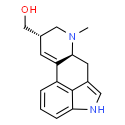 ChemSpider 2D Image | [(5alpha,8alpha)-6-Methyl-9,10-didehydroergolin-8-yl]methanol | C16H18N2O