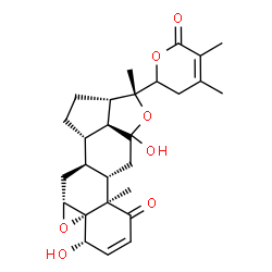 ChemSpider 2D Image | (2aS,3R,5aR,7aS,7bR,11S,11aR,12aR,13aS,13bS)-3-(4,5-Dimethyl-6-oxo-3,6-dihydro-2H-pyran-2-yl)-5,11-dihydroxy-3,7b-dimethyl-1,2,2a,3,6,7,7a,7b,12a,13,13a,13b-dodecahydrooxireno[4',4a']naphtho[2',1':4,5
]indeno[1,7a-c]furan-8(11H)-one | C28H36O7