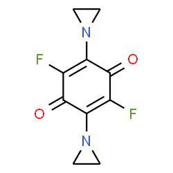 ChemSpider 2D Image | 3,6-difluoro-2,5-bis(aziridinyl)-1,4-benzoquinone | C10H8F2N2O2