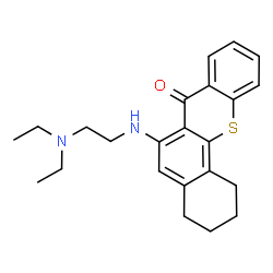 ChemSpider 2D Image | 6-{[2-(Diethylamino)ethyl]amino}-1,2,3,4-tetrahydro-7H-benzo[c]thioxanthen-7-one | C23H28N2OS
