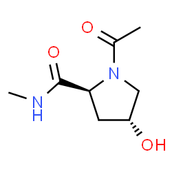 ChemSpider 2D Image | (4R)-1-Acetyl-4-hydroxy-N-methyl-L-prolinamide | C8H14N2O3