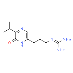 ChemSpider 2D Image | 2-[3-(5-Isopropyl-6-oxo-1,6-dihydro-2-pyrazinyl)propyl]guanidine | C11H19N5O