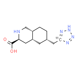 ChemSpider 2D Image | (3S,4aR,6S,8aR)-6-[(~11~C)-2H-Tetrazol-5-ylmethyl]decahydro-3-isoquinolinecarboxylic acid | C1111CH19N5O2