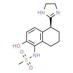ChemSpider 2D Image | N-[(5S)-5-(4,5-Dihydro-1H-imidazol-2-yl)-2-hydroxy-5,6,7,8-tetrahydro-1-naphthalenyl]methanesulfonamide | C14H19N3O3S
