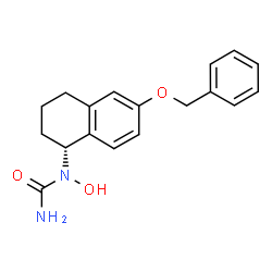 ChemSpider 2D Image | 1-[(1R)-6-(Benzyloxy)-1,2,3,4-tetrahydro-1-naphthalenyl]-1-hydroxyurea | C18H20N2O3