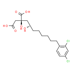 ChemSpider 2D Image | (2S)-2-[(2S)-8-(2,4-Dichlorophenyl)-2-hydroxyoctyl]-2-hydroxysuccinic acid | C18H24Cl2O6