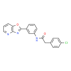 ChemSpider 2D Image | 2-(4-Chlorophenyl)-N-[3-([1,3]oxazolo[4,5-b]pyridin-2-yl)phenyl]acetamide | C20H14ClN3O2