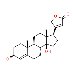 ChemSpider 2D Image | 3,14-Dihydroxy-3beta-carda-4,20(22)-dienolide | C23H32O4