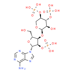 ChemSpider 2D Image | 3'-O-(3,4-Di-O-phosphono-alpha-D-xylopyranosyl)adenosine 2'-(dihydrogen phosphate) | C15H24N5O17P3