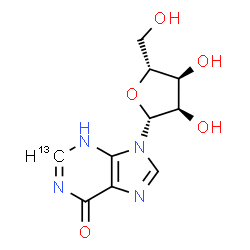 ChemSpider 2D Image | (2-~13~C)Inosine | C913CH12N4O5