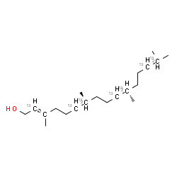 ChemSpider 2D Image | (2E,7R,11R)-3,7,11,15-Tetramethyl(2,3,6,7,10,11,14,15-~13~C_8_)-2-hexadecen-1-ol | C1213C8H40O