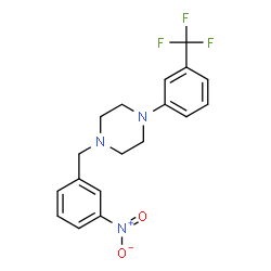 ChemSpider 2D Image | 1-(3-Nitrobenzyl)-4-[3-(trifluoromethyl)phenyl]piperazine | C18H18F3N3O2