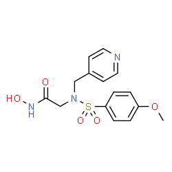 ChemSpider 2D Image | N-Hydroxy-N~2~-[(4-methoxyphenyl)sulfonyl]-N~2~-(4-pyridinylmethyl)glycinamide | C15H17N3O5S