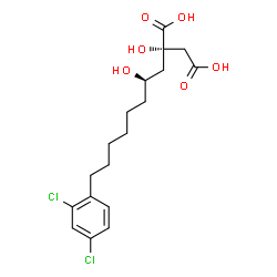 ChemSpider 2D Image | (2S)-2-[(2R)-8-(2,4-Dichlorophenyl)-2-hydroxyoctyl]-2-hydroxysuccinic acid | C18H24Cl2O6