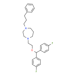 ChemSpider 2D Image | 1-{2-[Bis(4-fluorophenyl)methoxy]ethyl}-4-(3-phenylpropyl)-1,4-diazepane | C29H34F2N2O