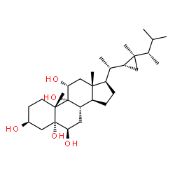 ChemSpider 2D Image | gorgostane-3§,5a,6§,9a,11a-pentol | C30H52O5