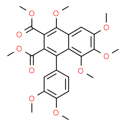 ChemSpider 2D Image | Dimethyl 4-(3,4-dimethoxyphenyl)-1,5,6,7-tetramethoxy-2,3-naphthalenedicarboxylate | C26H28O10