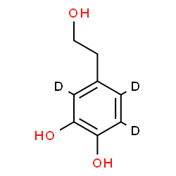 ChemSpider 2D Image | 3,4,6-trideuterio-5-(2-hydroxyethyl)benzene-1,2-diol | C8H7D3O3