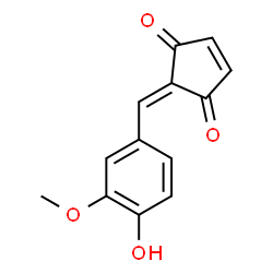 ChemSpider 2D Image | 2-(4-Hydroxy-3-methoxybenzylidene)-4-cyclopentene-1,3-dione | C13H10O4