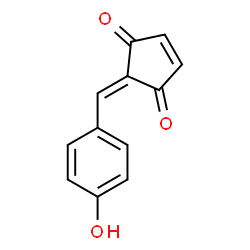 ChemSpider 2D Image | 2-(4-Hydroxybenzylidene)-4-cyclopentene-1,3-dione | C12H8O3