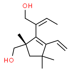 ChemSpider 2D Image | (2E)-2-[(5S)-5-(Hydroxymethyl)-3,3,5-trimethyl-2-vinyl-1-cyclopenten-1-yl]-2-buten-1-ol | C15H24O2