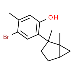 ChemSpider 2D Image | 4-Bromo-2-(1,2-dimethylbicyclo[3.1.0]hex-2-yl)-5-methylphenol | C15H19BrO