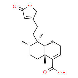 ChemSpider 2D Image | (4aS,5R,6S,8aR)-5,6,8a-Trimethyl-5-[2-(5-oxo-2,5-dihydro-3-furanyl)ethyl]-3,4,4a,5,6,7,8,8a-octahydro-1-naphthalenecarboxylic acid | C20H28O4
