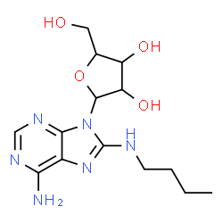 ChemSpider 2D Image | N~8~-Butyl-9-pentofuranosyl-9H-purine-6,8-diamine | C14H22N6O4
